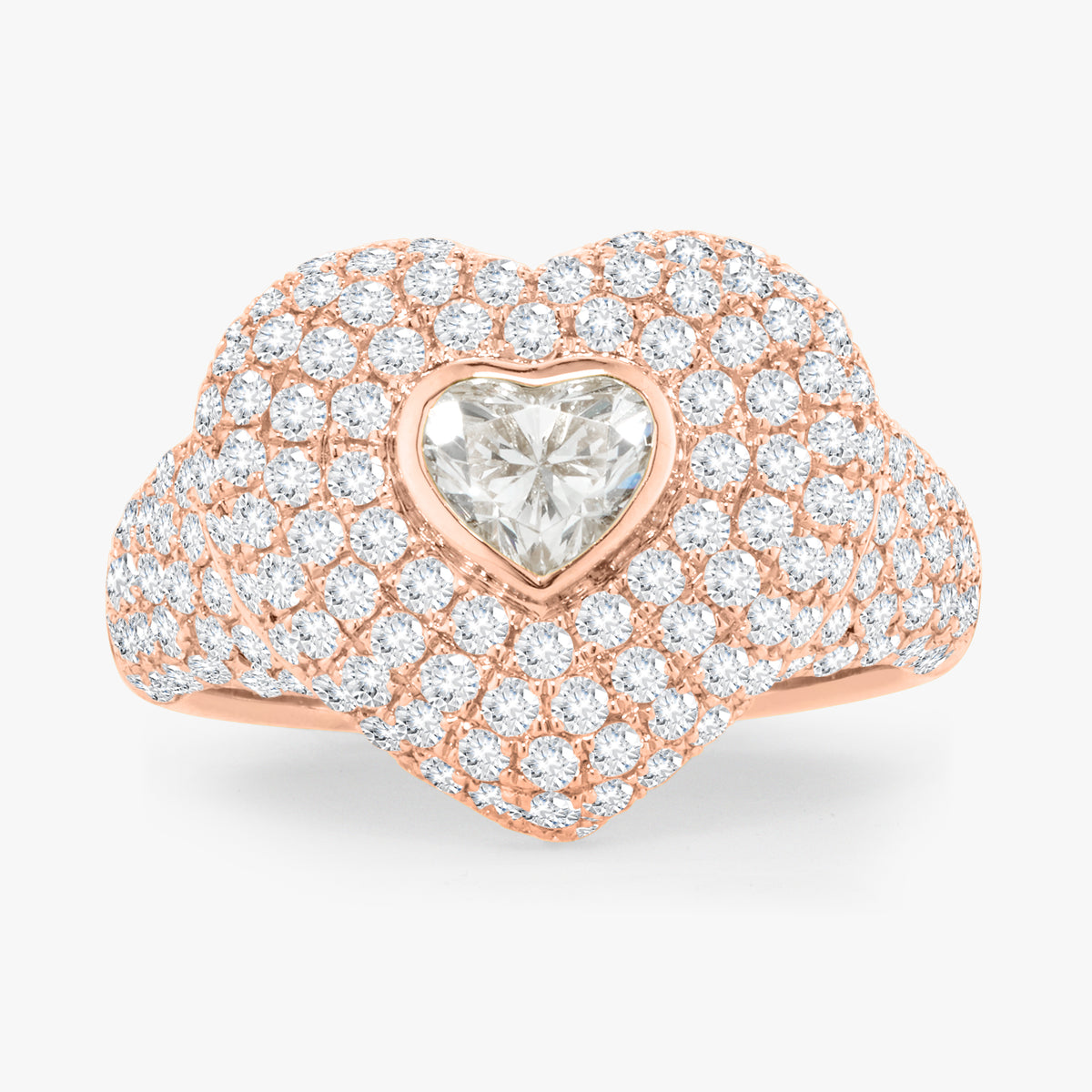 Pave Diamond Heart Ring 2.75 ctw