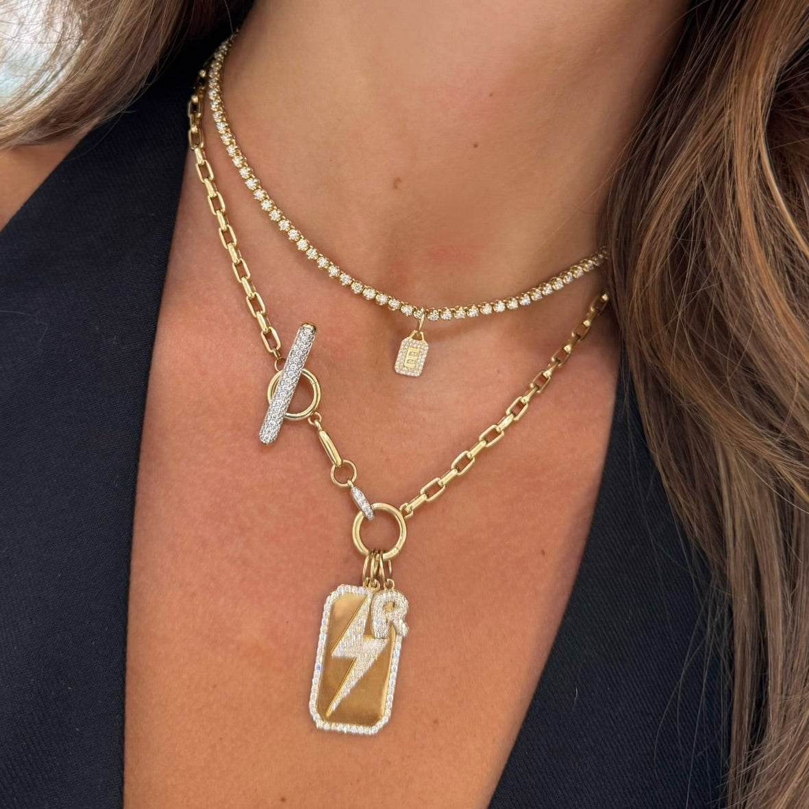 Skyler Pave Diamond Lightning Bolt Charm – RWFJ