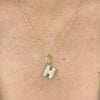 Puffy Bubble Initial Pave Diamond Charm