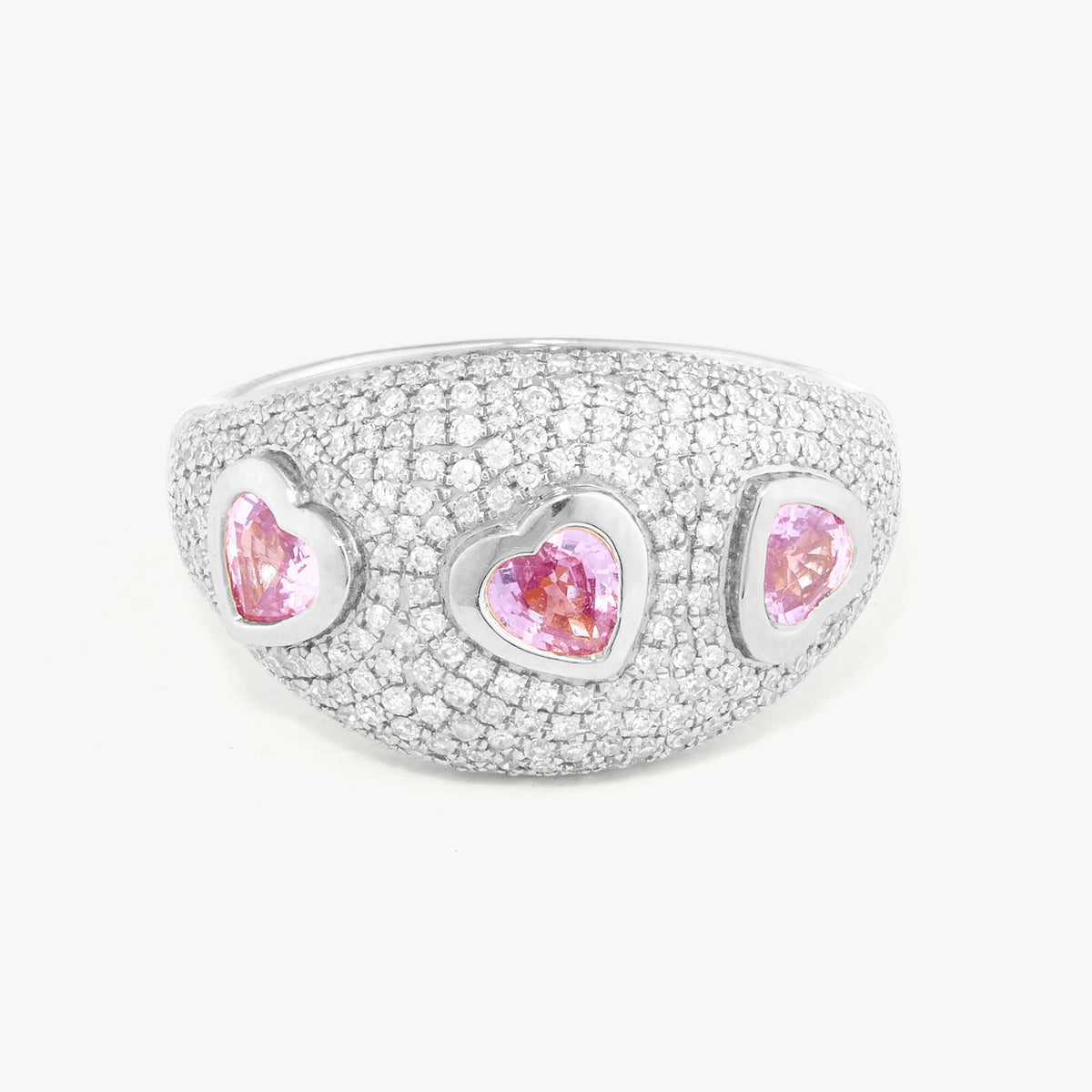 Queen of Hearts Pave Diamond Dome Ring