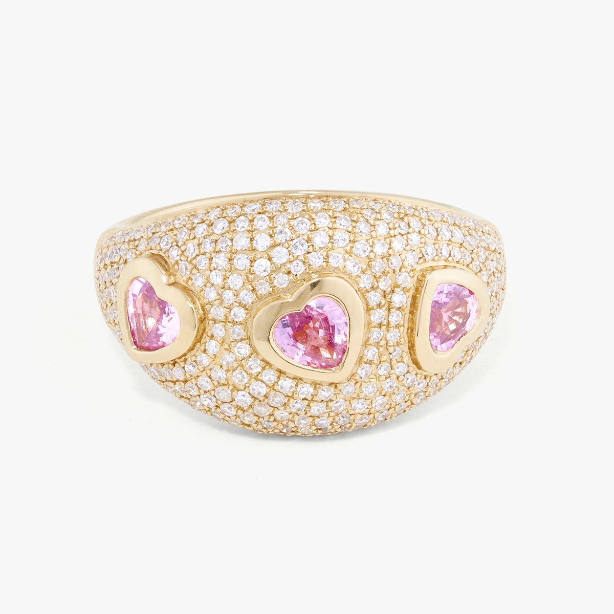 Queen of Hearts Pave Diamond Dome Ring