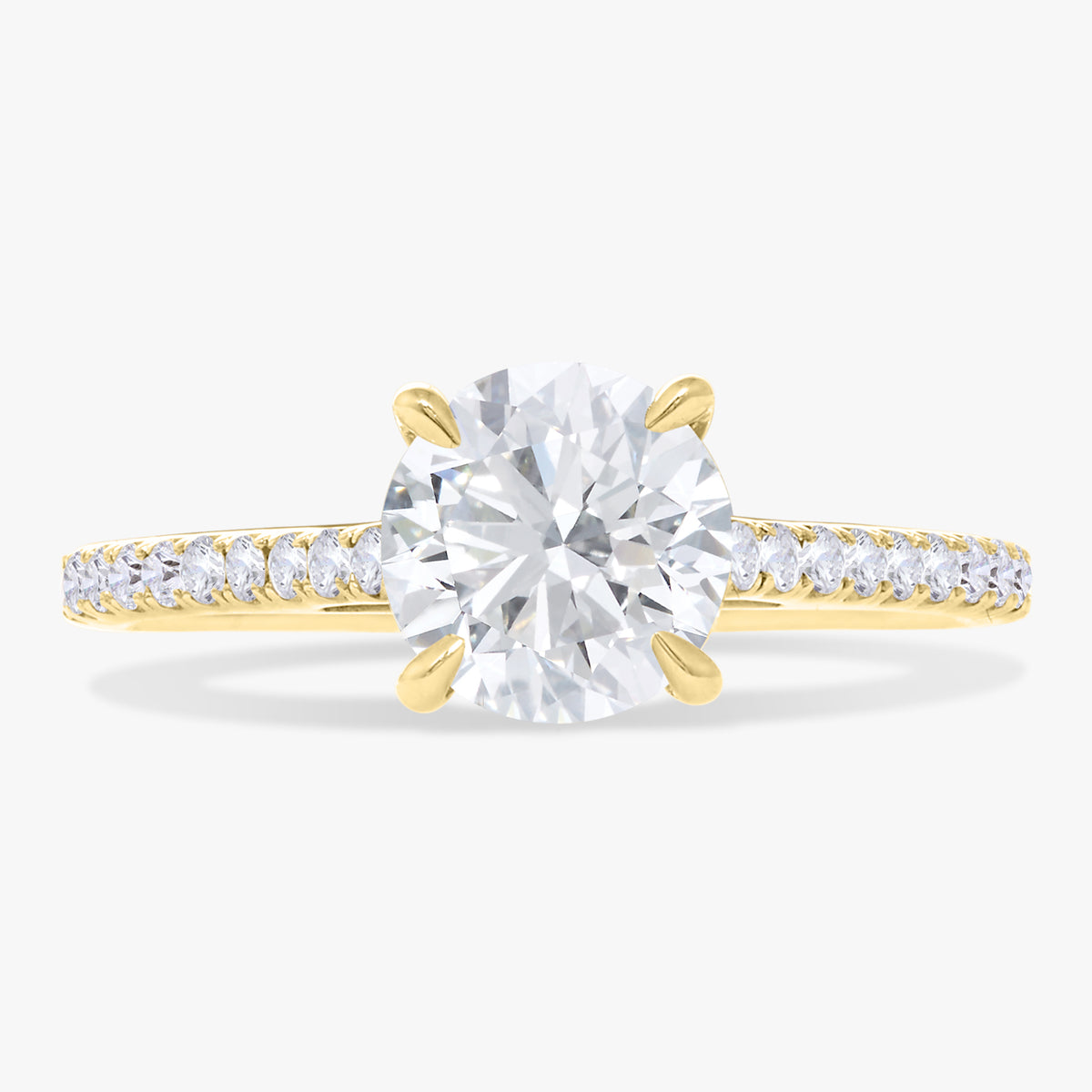 1.40ct Natural Round Brilliant Diamond in a Pavé Cathedral