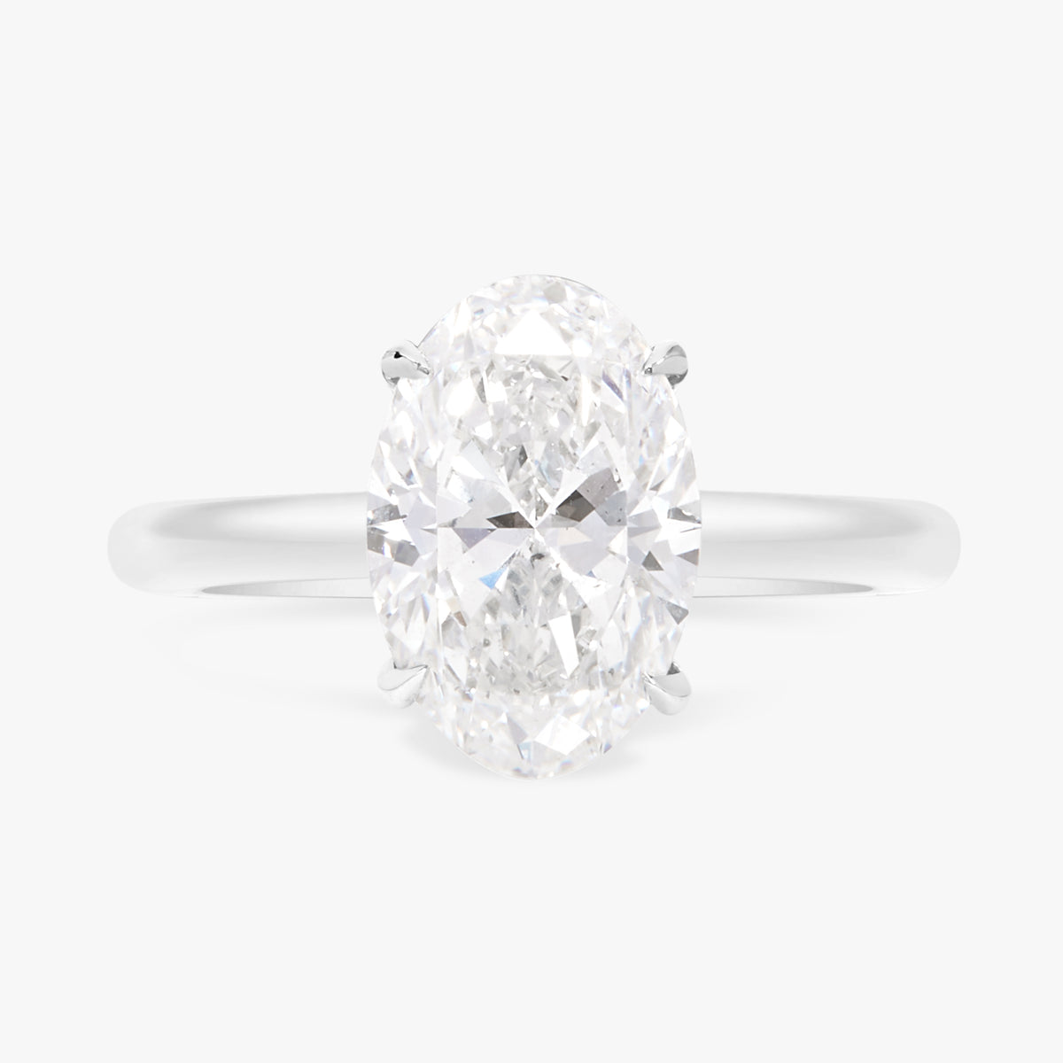 2.70ct Natural Oval Diamond in a Cathedral with Hidden Halo
