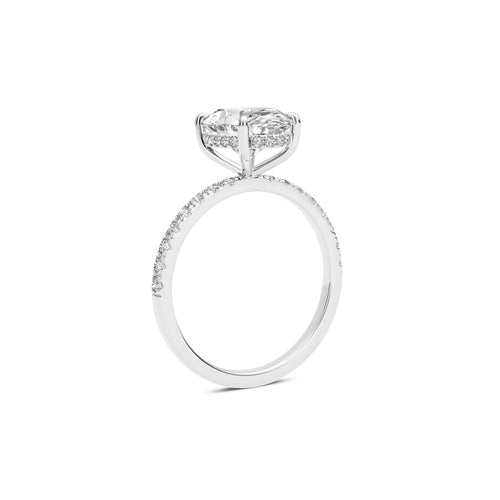 2.52 Lab Grown Oval Cut Diamond In a Solitaire With Pavé