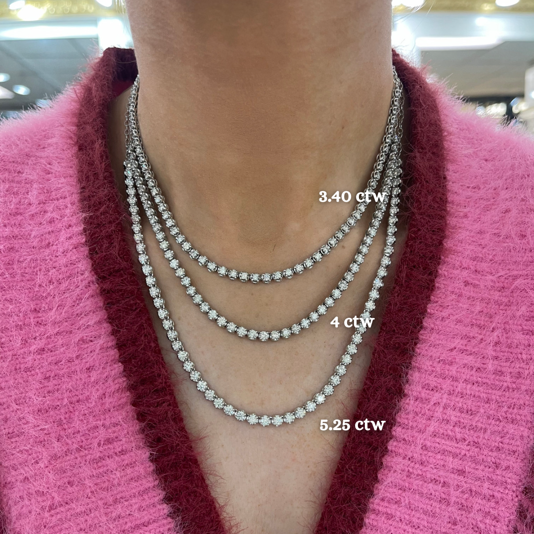 Diamond tennis ball necklace deals