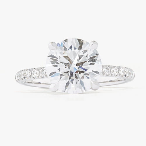 2.50 Brilliant Cut Lab Grown Diamond in a Solitaire With Pavé