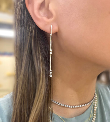 Kirchof Diamond Dangle Stud Earrings