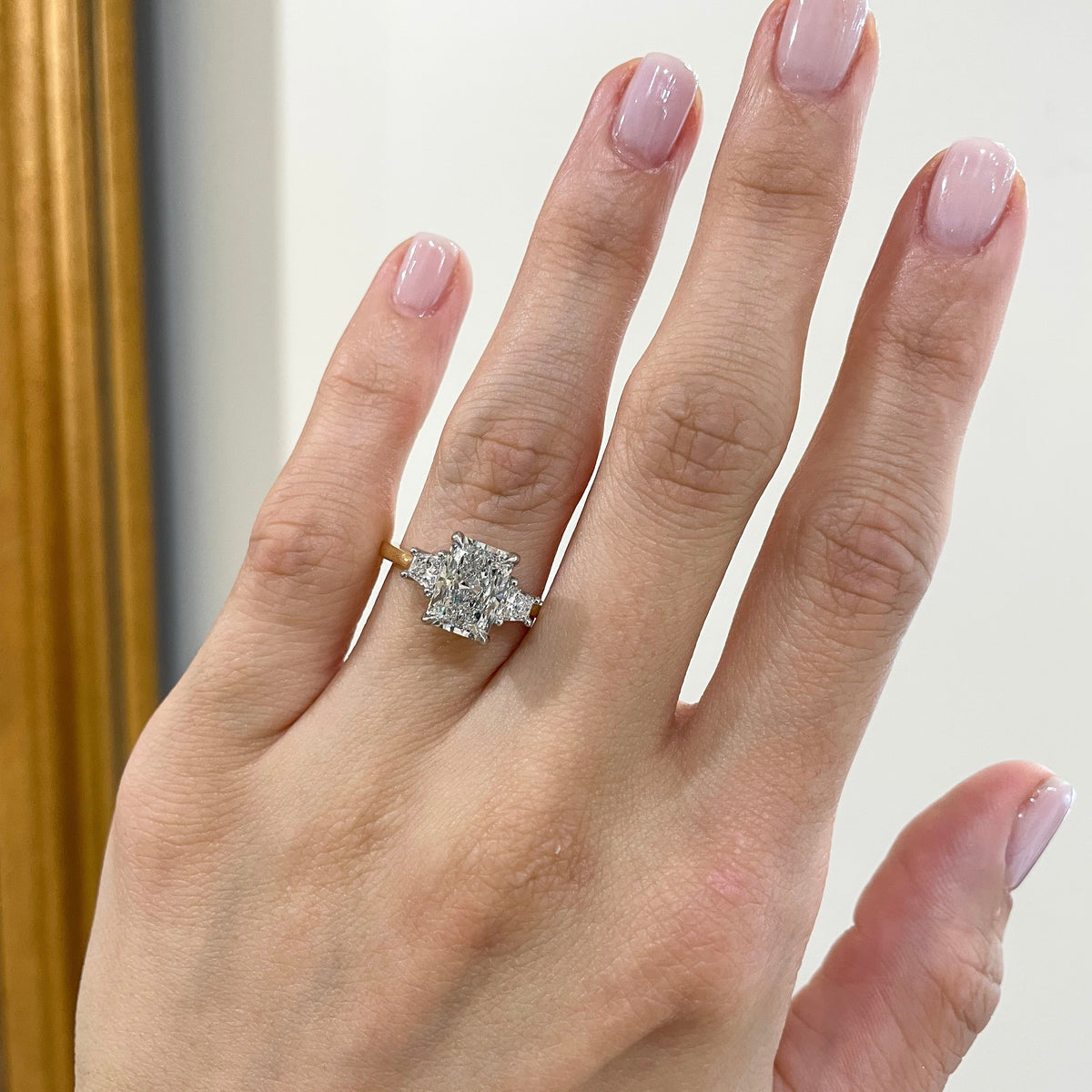2.04ct Radiant Lab Diamond Accent Stone Engagement Ring