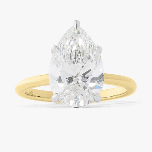 3.73 Pear Shape Lab Grown Diamond in a Solitaire