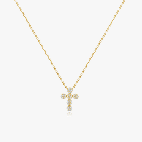 Avigail Illusion Pave Diamond Cross Necklace