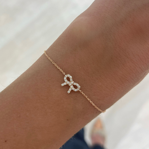 Bailee Dainty Diamond Bow Bracelet