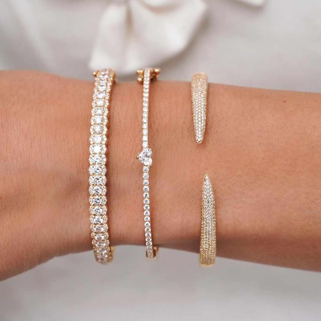 Fleur Scalloped Diamond Bangle Bracelet 3.25 ctw