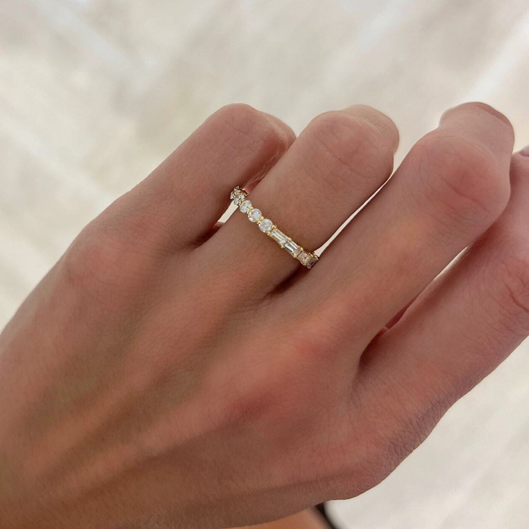 Best of Both Baguette and Round Eternity Band