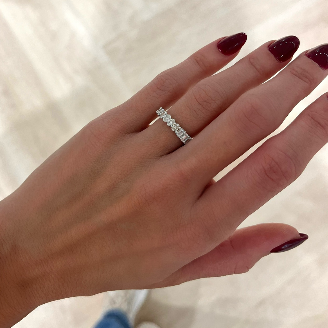 Best of Both Emerald Cut and Oval Eternity Band