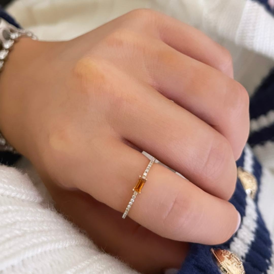 Thin birthstone band rings online