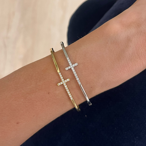 Proverbs Diamond Cross Bangle