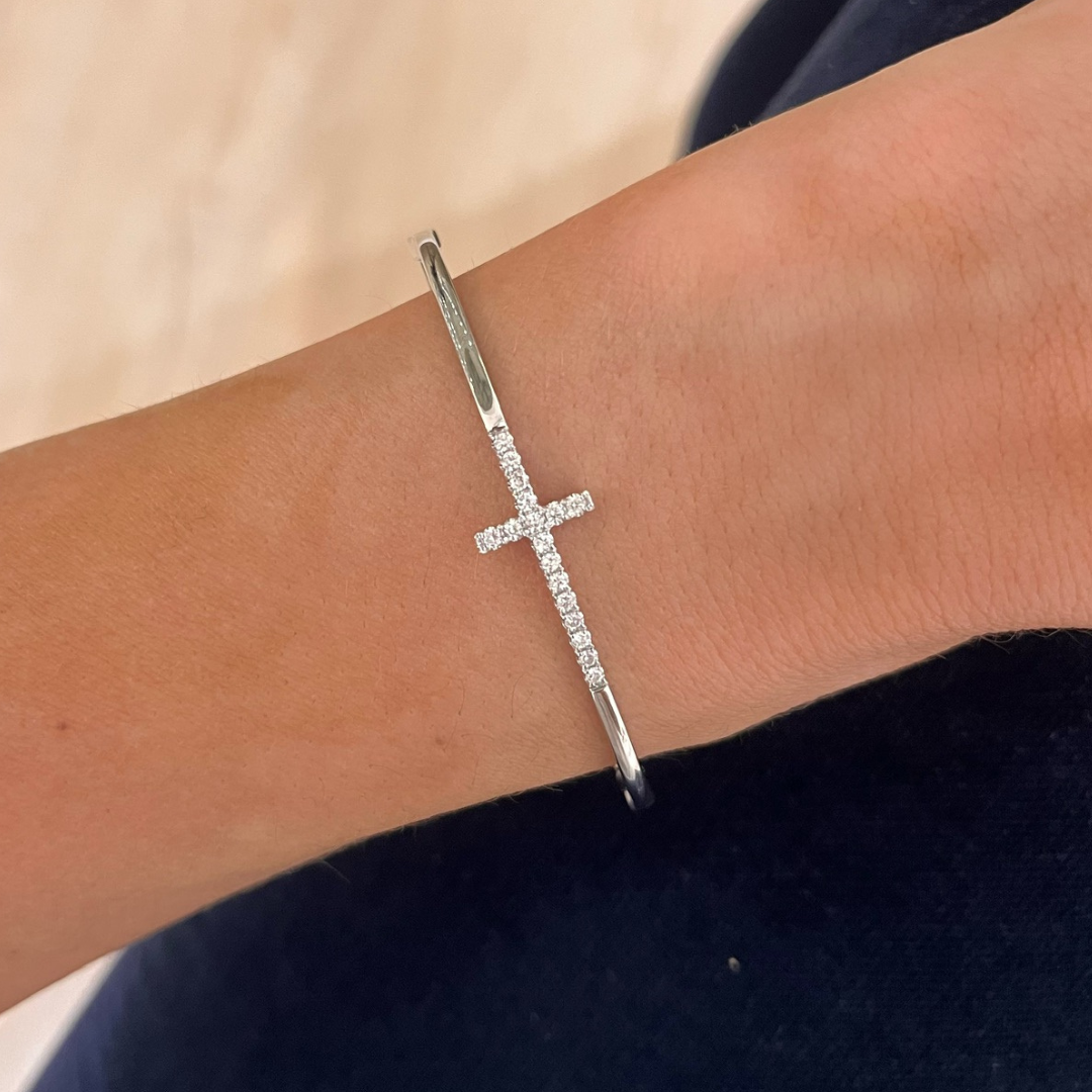 Proverbs Diamond Cross Bangle