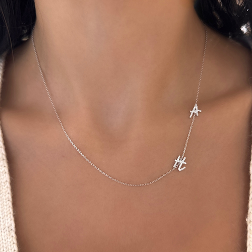 Custom Diamond Initial Necklace