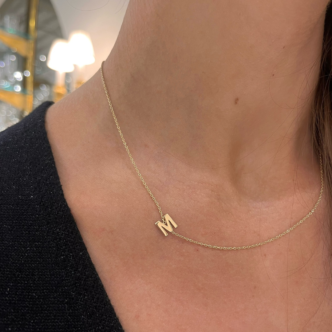 Custom Gold Initial Necklace