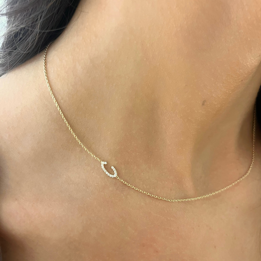 Custom Diamond Initial Necklace