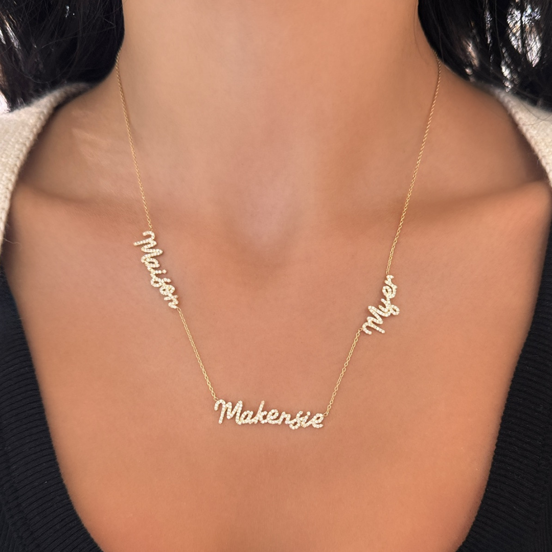 Custom Multiple Diamond Name Necklace – RW Fine Jewelry