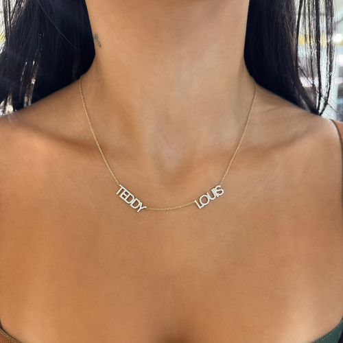 Custom Multiple Diamond Name Necklace