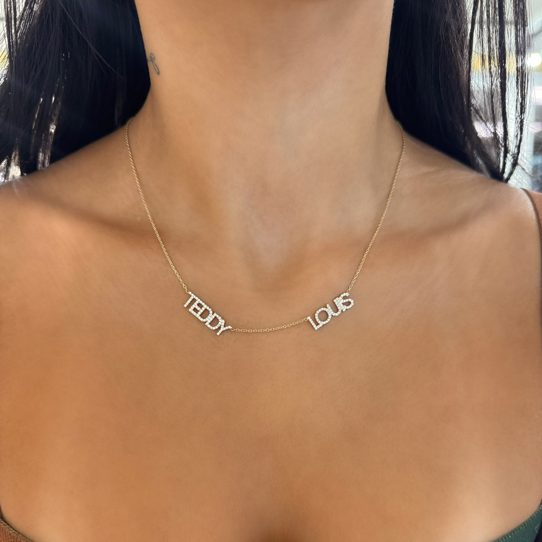 Custom Multiple Diamond Name Necklace – RWFJ