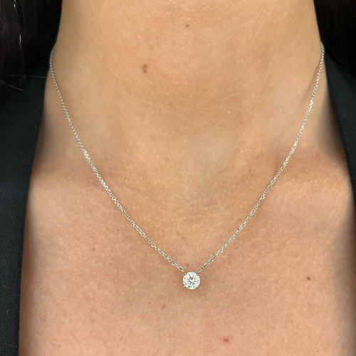 Dainty Diamond Affixed Pendant Necklace 0.50 ct