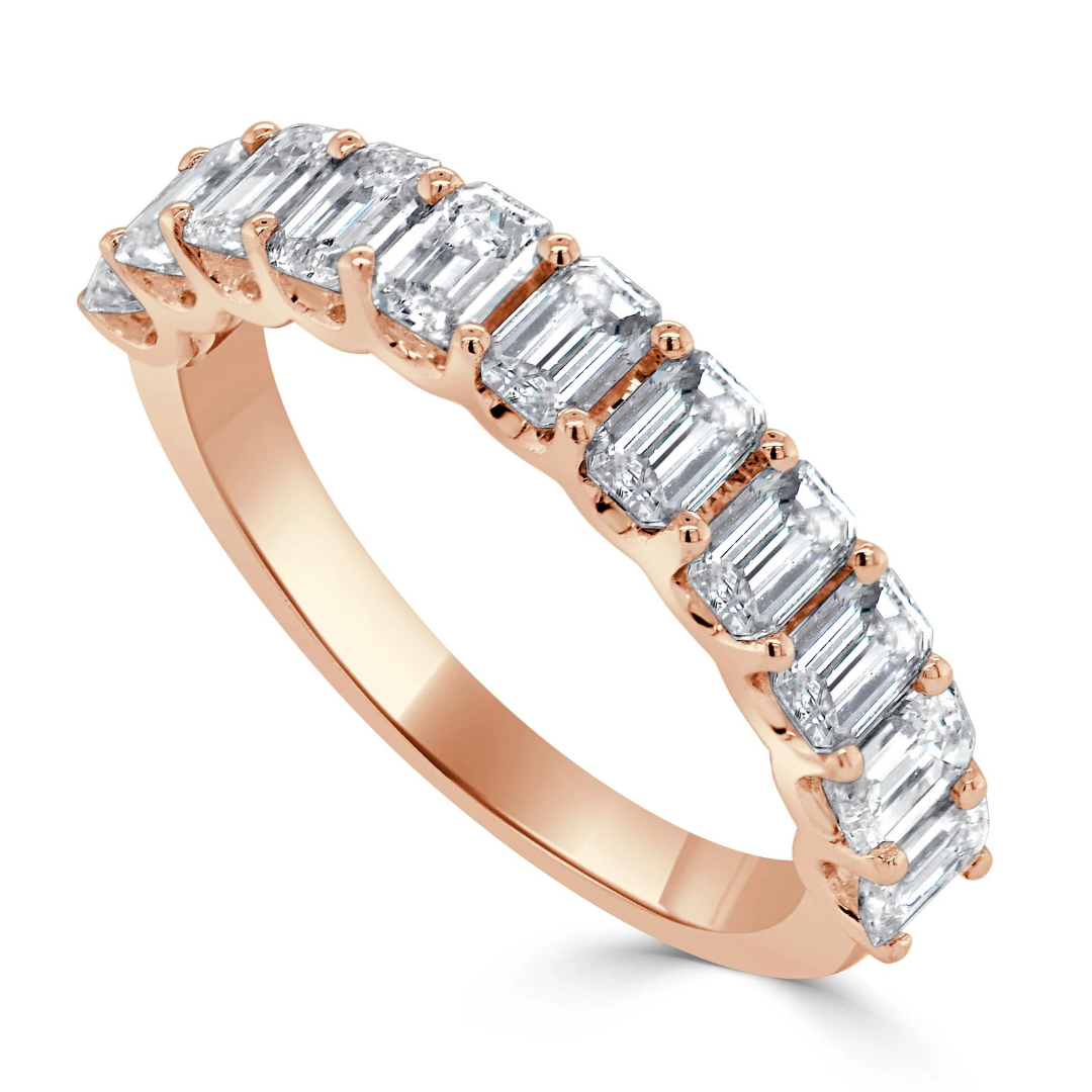 Emerald cut eternity band 2025 rose gold