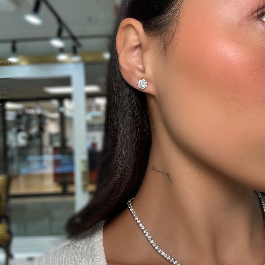 Martini Style Diamond Stud Earrings - Sholdt Jewelry Design Martini Style Diamond Stud Earrings - Sholdt Jewelry Design