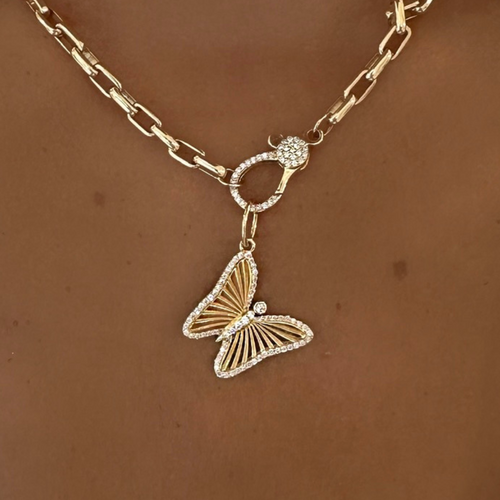 Fluted Butterfly Charm