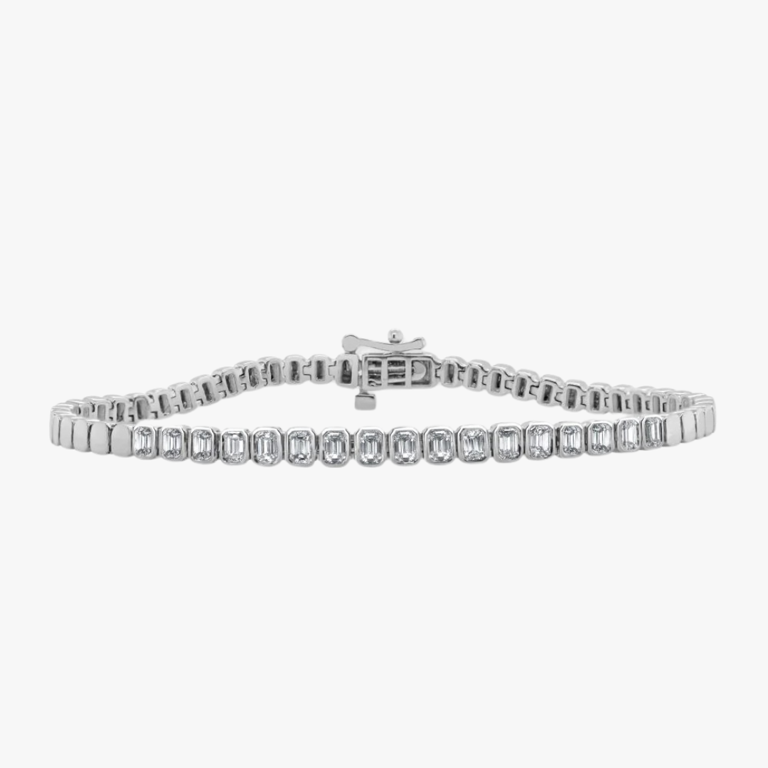 Gatz Emerald Cut Bezel Tennis Bracelet 1.64 ctw