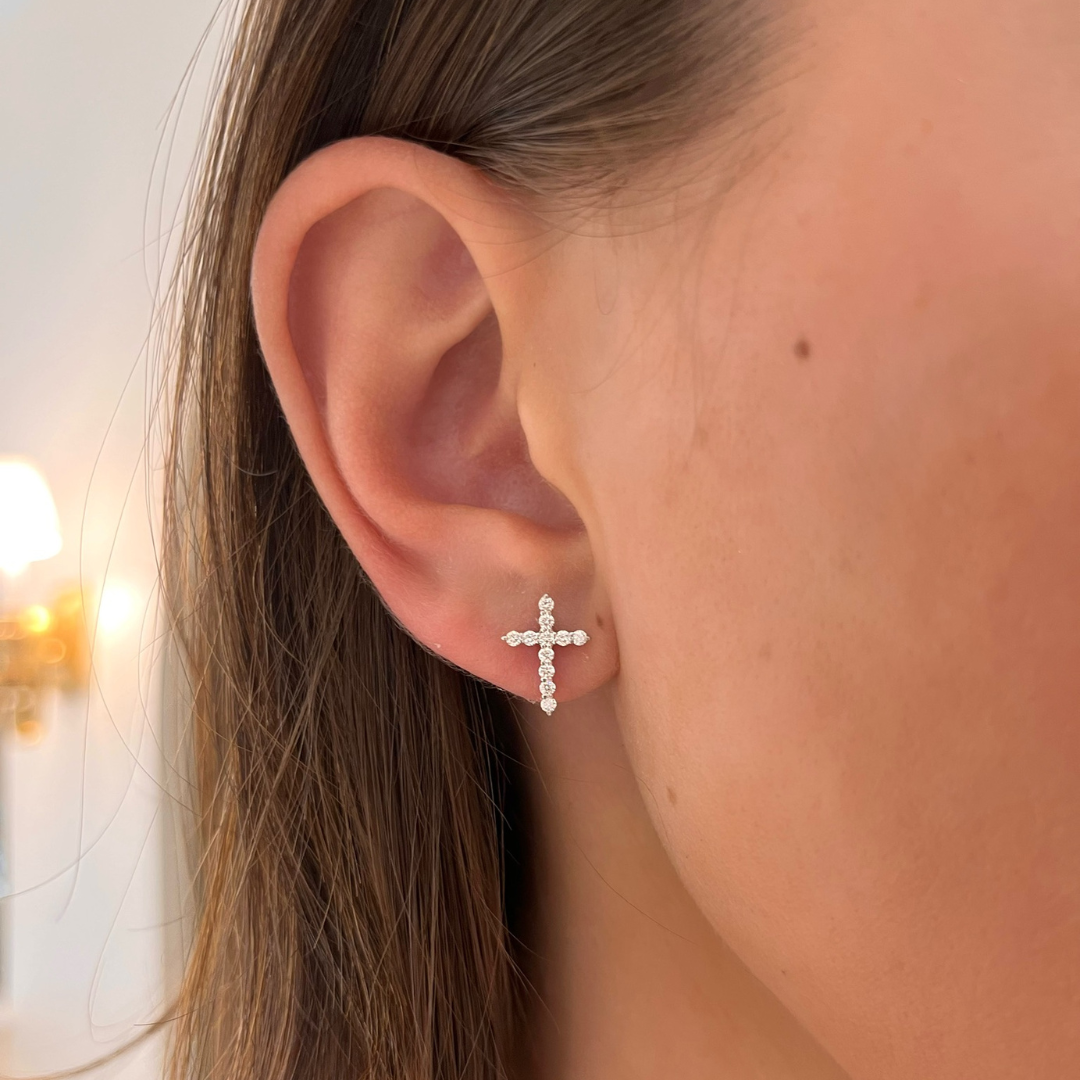 Georgie Diamond Cross Studs 0.36 ctw