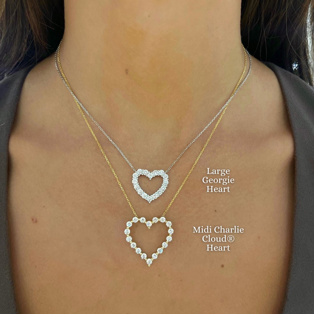 Georgie Diamond Heart Necklaces