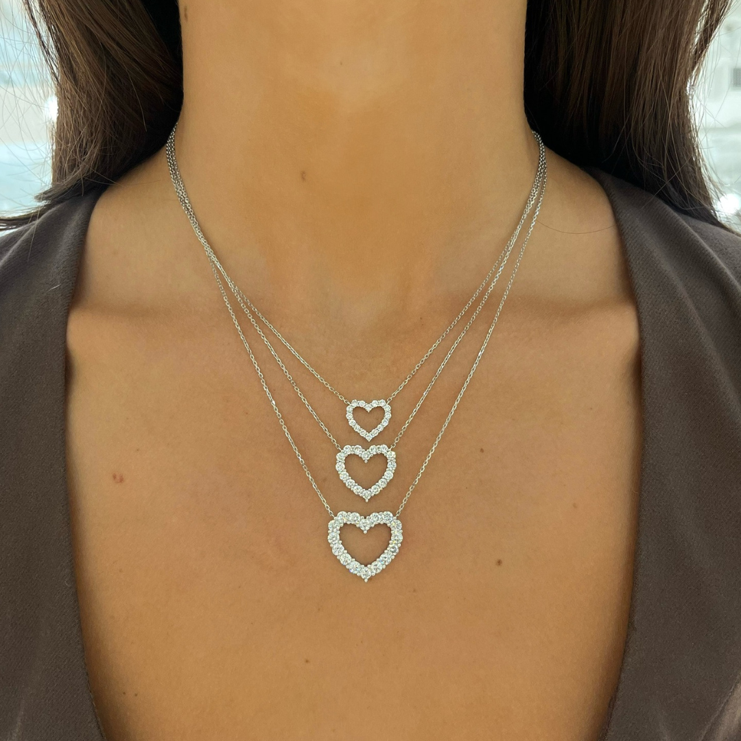 Georgie Diamond Heart Necklaces