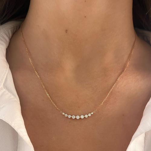 Gwen Tapered Diamond Bar Necklace