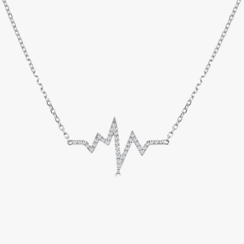 Heart Beat Zig Zag Diamond Necklace