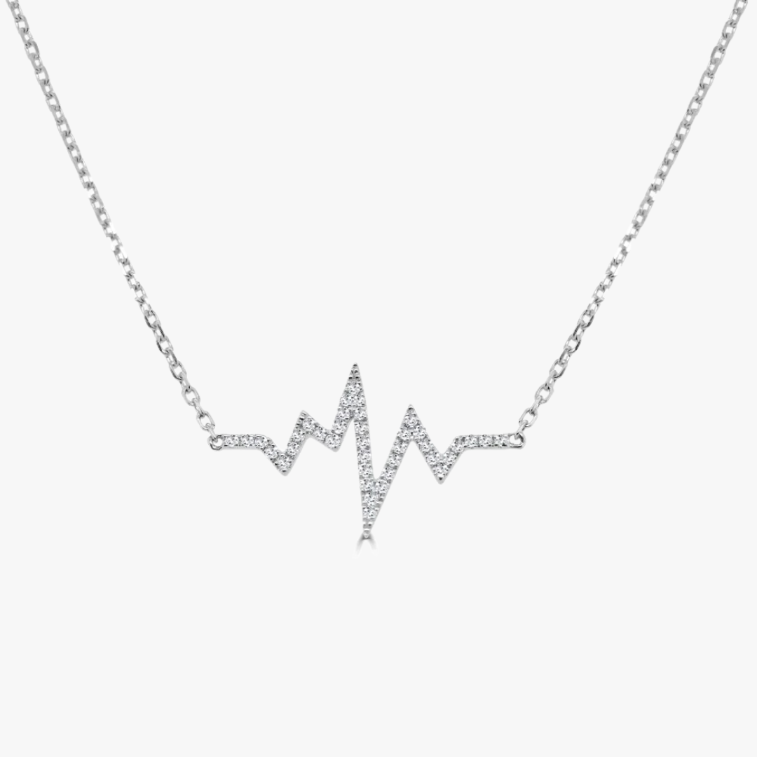 Heart Beat Zig Zag Diamond Necklace