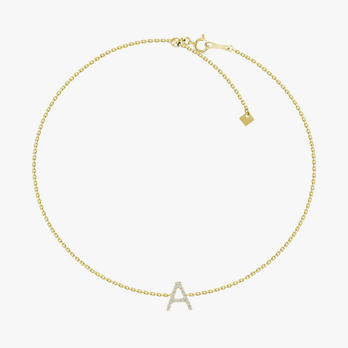 Dainty Diamond Initial Bracelet