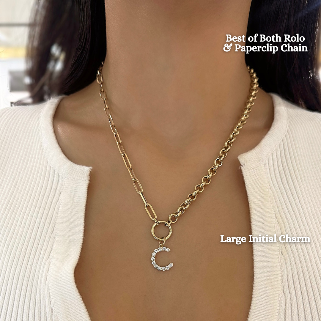 Best of Both Rolo and Paperclip Chain with Openable Clasp