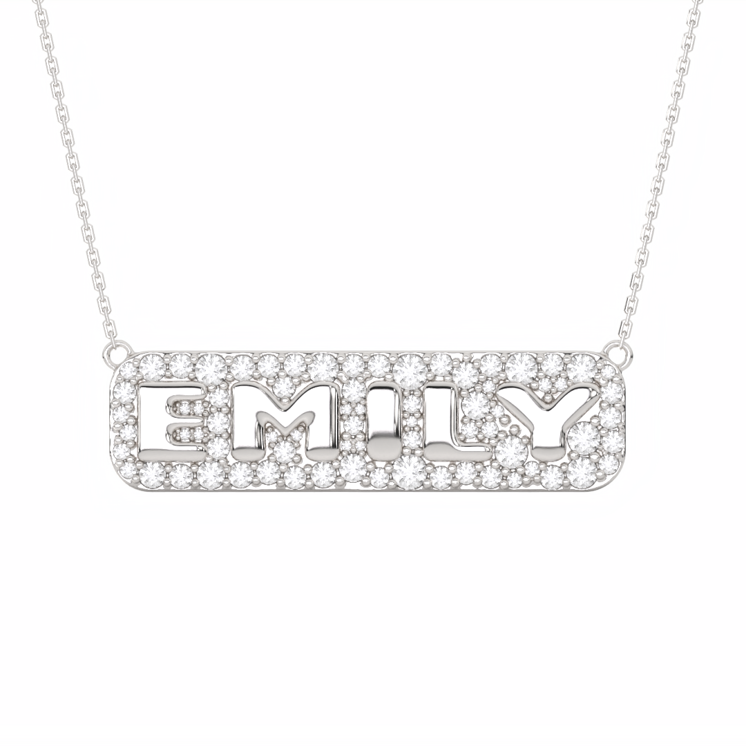 Bubble Bar Diamond Name Necklace Design DEPOSIT ONLY