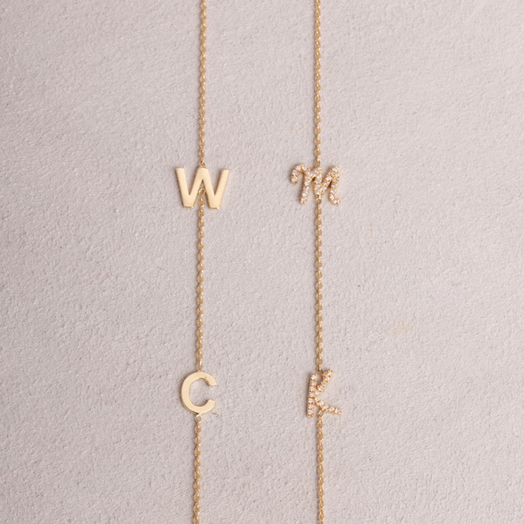 Custom Gold Initial Necklace
