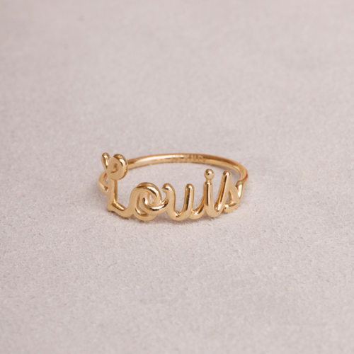 Custom Gold Wire Script Name Ring