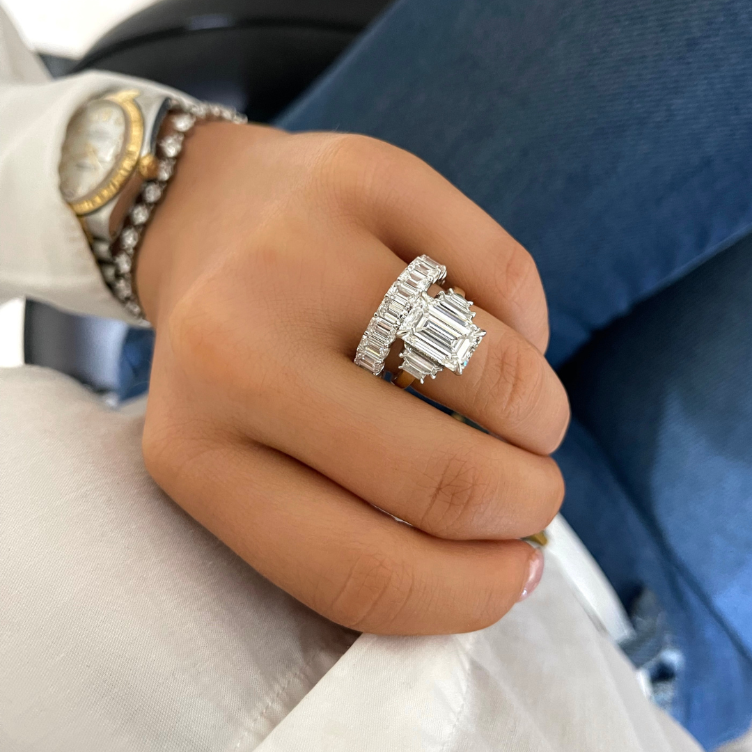 Emerald Cut Diamond Band 3.55 ctw RW Fine Jewelry