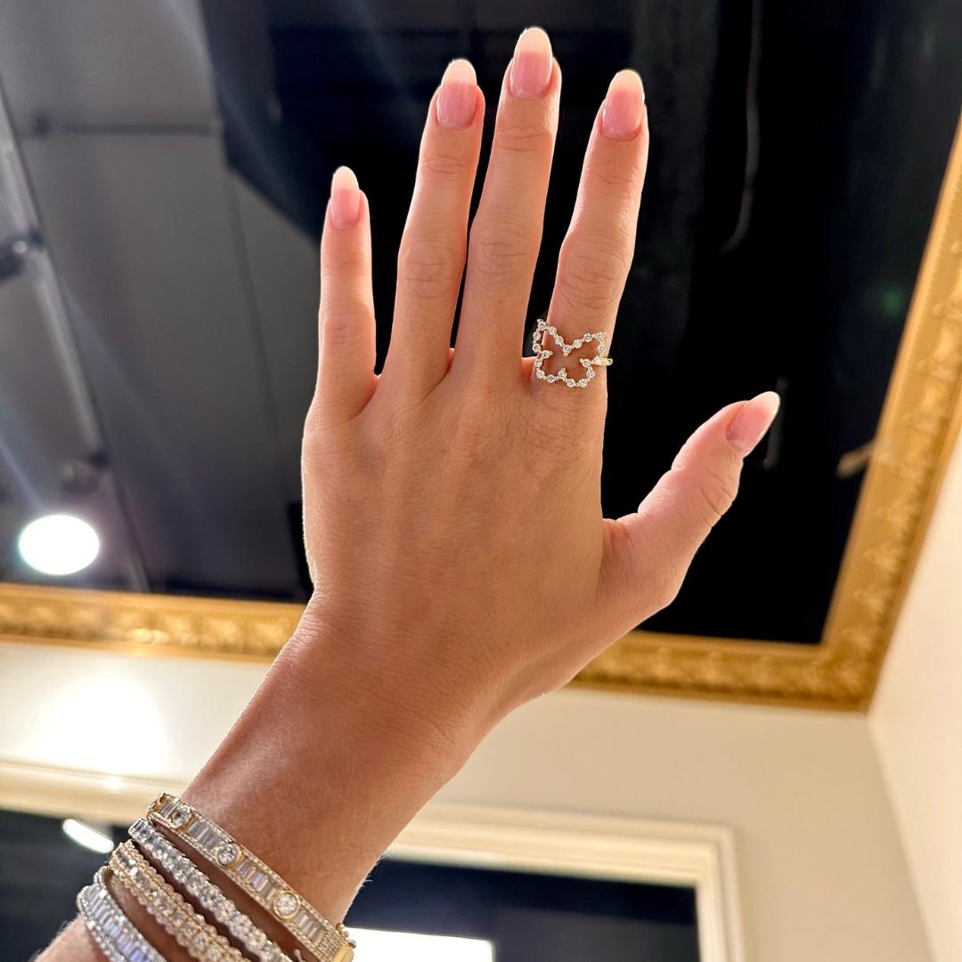 Little Posie Charlie Cloud Floating Diamond Butterfly Ring 0.70