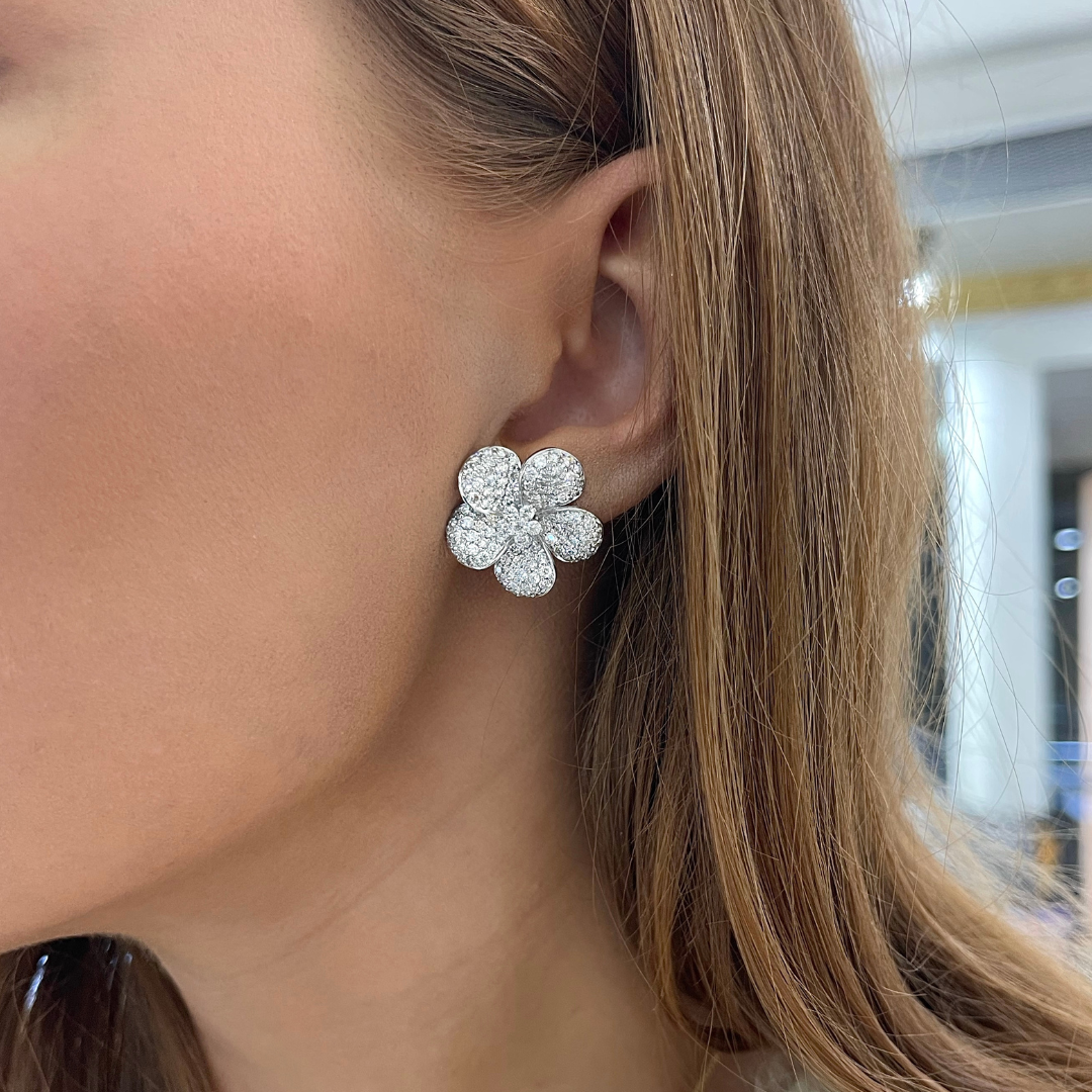 Van Cleef & Arpels Sweet Alhambra Earrings - Rhodium-Plated 18K White Gold  Stud, Earrings - VAC29249 | The RealReal