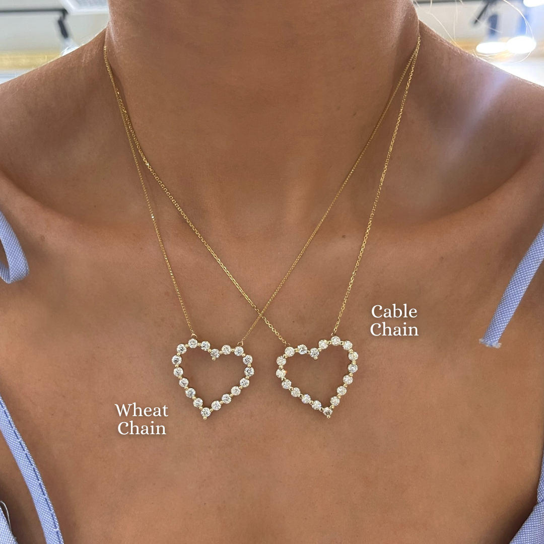 Diamond cut wheat chain 2025 necklace