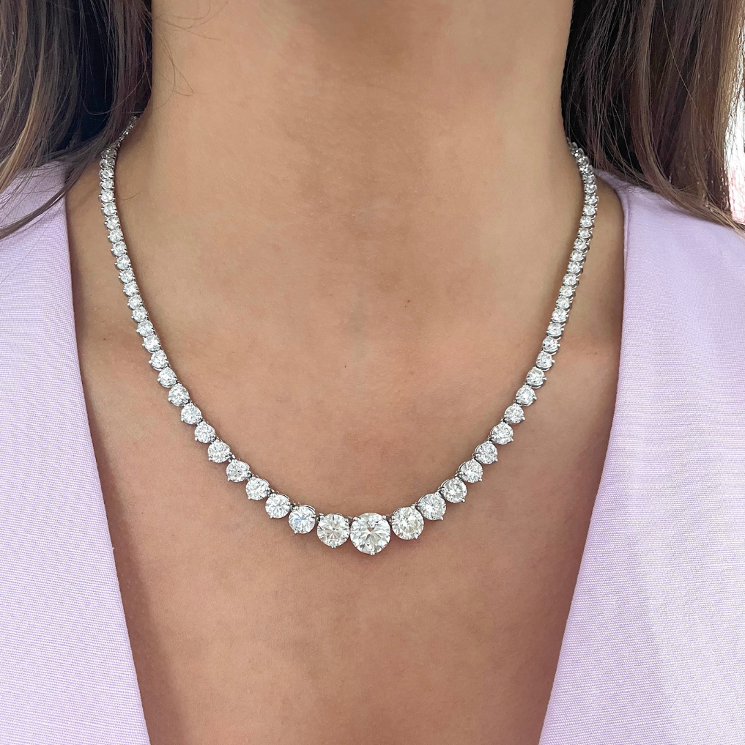 Rivière Platinum 54ctw Diamond Graduated Necklace – CJ Charles Jewelers