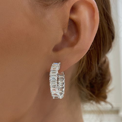 Not Your Mamas Emerald Cut Hoop Earrings