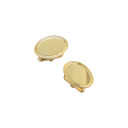Oval Cuff Links with Double Line Border